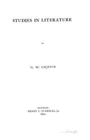 Studies in literature by Gilderoy Wells Griffin