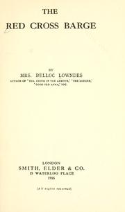 Cover of: The Red Cross barge by Marie Belloc Lowndes