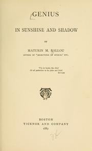 Cover of: Genius in sunshine and shadow