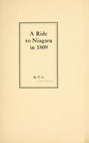 A ride to Niagara in 1809 by Thomas Cooper