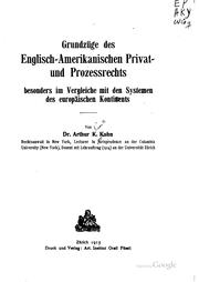 Cover of: Grundzüge des englisch-amerikanischen Privat- und Prozessrechts, besonders im vergleiche mit den Systemen des europaischen Kontinents