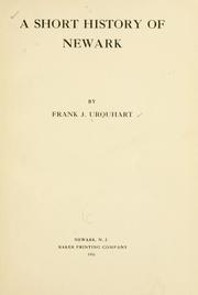 Cover of: A short history of Newark by Frank John Urquhart