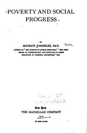 Cover of: Poverty and social progress by Maurice Parmelee, Maurice Parmelee