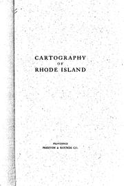 Cover of: Cartography of Rhode Island