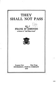 Cover of: They shall not pass by Simonds, Frank Herbert