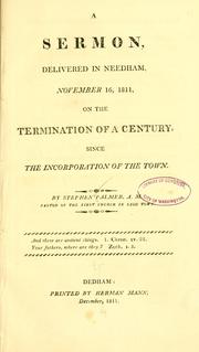 A sermon, delivered in Needham, November 16, 1811 by Palmer, Stephen