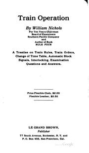 Cover of: Train operation