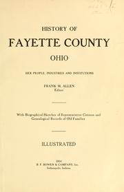 Cover of: History of Fayette County, Ohio by Frank M. Allen