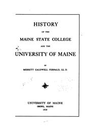 Cover of: History of the Maine state college and the University of Maine by Merritt Caldwell Fernald