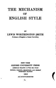 Cover of: The mechanism of English style