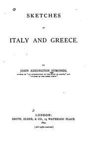 Cover of: Sketches in Italy and Greece.