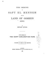 Cover of: The shrine of Saft el Henneh and the land of Goshen (1885)