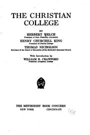 Cover of: The Christian college by Welch, Herbert Bp.