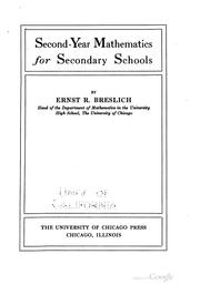Cover of: Second-year mathematics for secondary schools