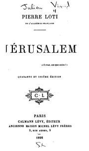 Cover of: Jerusalem by Pierre Loti