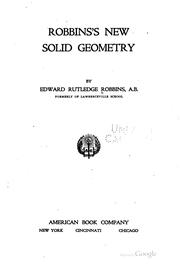 Cover of: Robbins's new Solid geometry