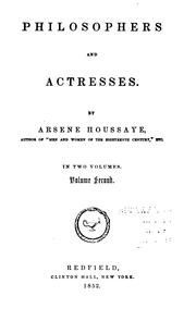 Cover of: Philosophers and actresses. by Arsène Houssaye