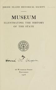 Cover of: Museum illustrating the history of the state: [catalogue]