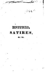 Cover of: Épîtres: satires, chansons, epigrammes, et autres pièces de vers