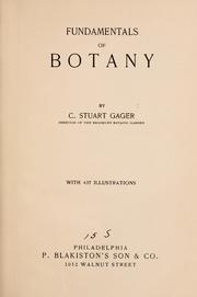 Cover of: Fundamentals of botany | C. Stuart Gager