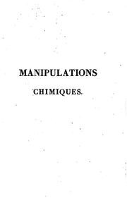Cover of: Manipulations chimiques by Michael Faraday