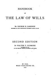 Cover of: Handbook of the law of wills