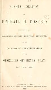 Cover of: Funeral oration