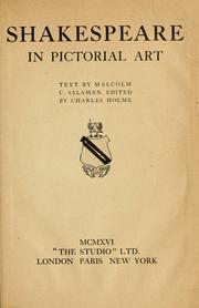 Cover of: Shakespeare in pictorial art: Text by Malcolm C. Salaman.  Ed. by Charles Holme.