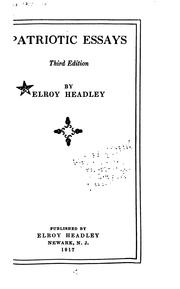 Patriotic essays by Elroy Headley