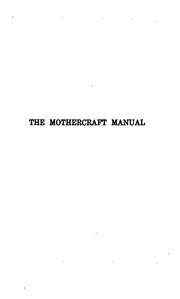 Cover of: The mothercraft manual by Mary Lillian Read