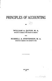 Cover of: Principles of accounting by Paton, William Andrew, Paton, William Andrew