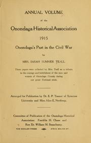 Onondaga's part in the Civil War by Sarah Sumner Teall