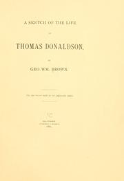 Cover of: A sketch of the life of Thomas Donaldson by Brown, George William