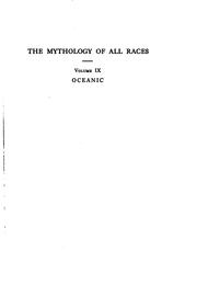 Cover of: The Mythology of all races: Volume 9 - Oceanic [mythology]