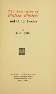 Cover of: The testament of William Windune: and other poems