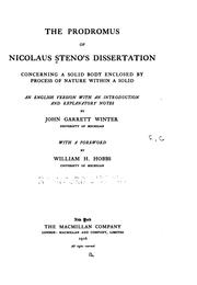 Cover of: The prodromus of Nicolaus Steno's dissertation concerning a solid body enclosed by process of nature within a solid