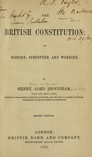 British constitution by Brougham and Vaux, Henry Brougham Baron