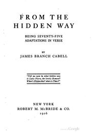 Cover of: From the hidden way by James Branch Cabell