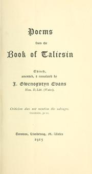 Cover of: Poems from the Book of Taliesin