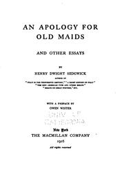 Cover of: An apology for old maids by Sedgwick, Henry Dwight