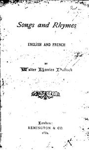 Cover of: Songs and rhymes: English and French.