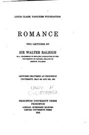 Cover of: Romance by Sir Walter Alexander Raleigh