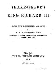 Cover of: Shakespeare's King Richard III