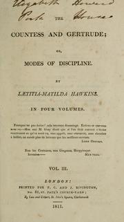 Cover of: The countess and Gertrude; or, Modes of discipline.