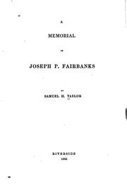 Cover of: A memorial of Joseph P. Fairbanks