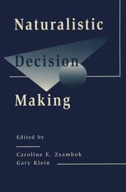 Cover of: Naturalistic decision making
