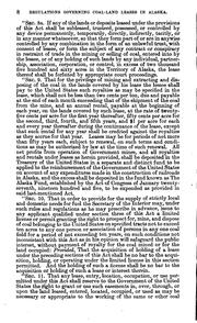 Cover of: Regulatons governing coal-land leases in the territory of Alaska approved May 18, 1916, with information regarding coal lands.