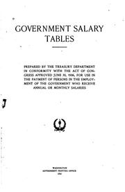 Cover of: Government salary tables. by United States. Dept. of the Treasury.