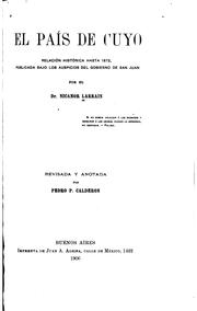 Cover of: El país de Cuyo: relación histórica hasta 1872