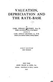 Cover of: Valuation, depreciation and the rate-base